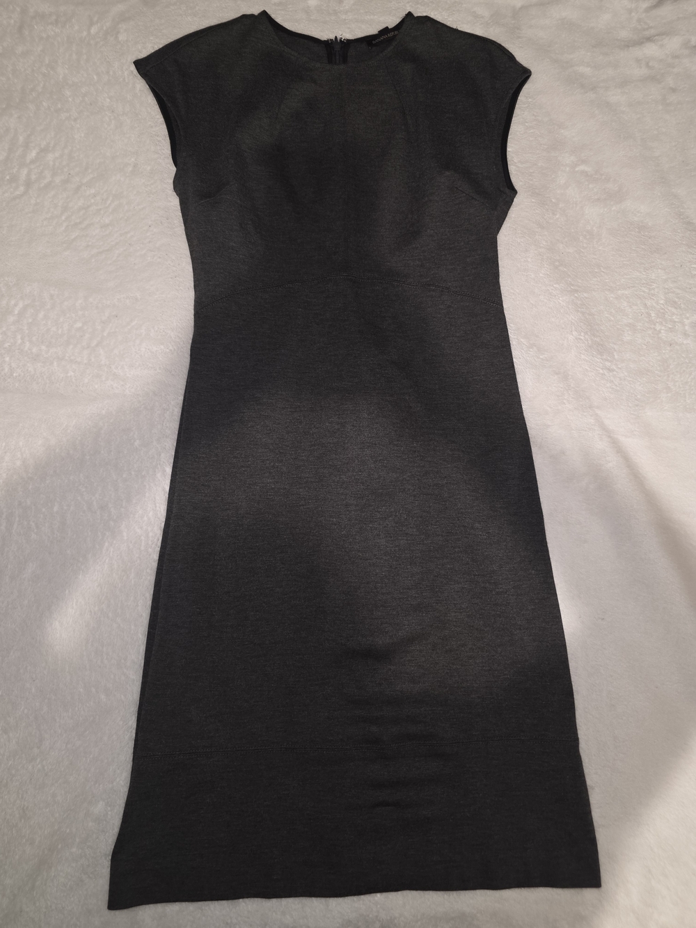 Banana Republic Dark Charcoal Cap-Sleeve Midi Dress